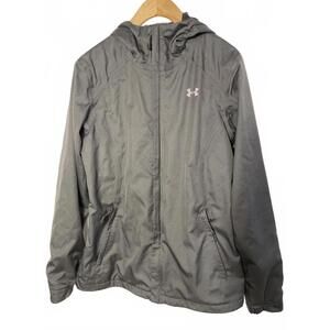 Under Armour Windbreaker Jacket Women's Small Gray Storm EUC